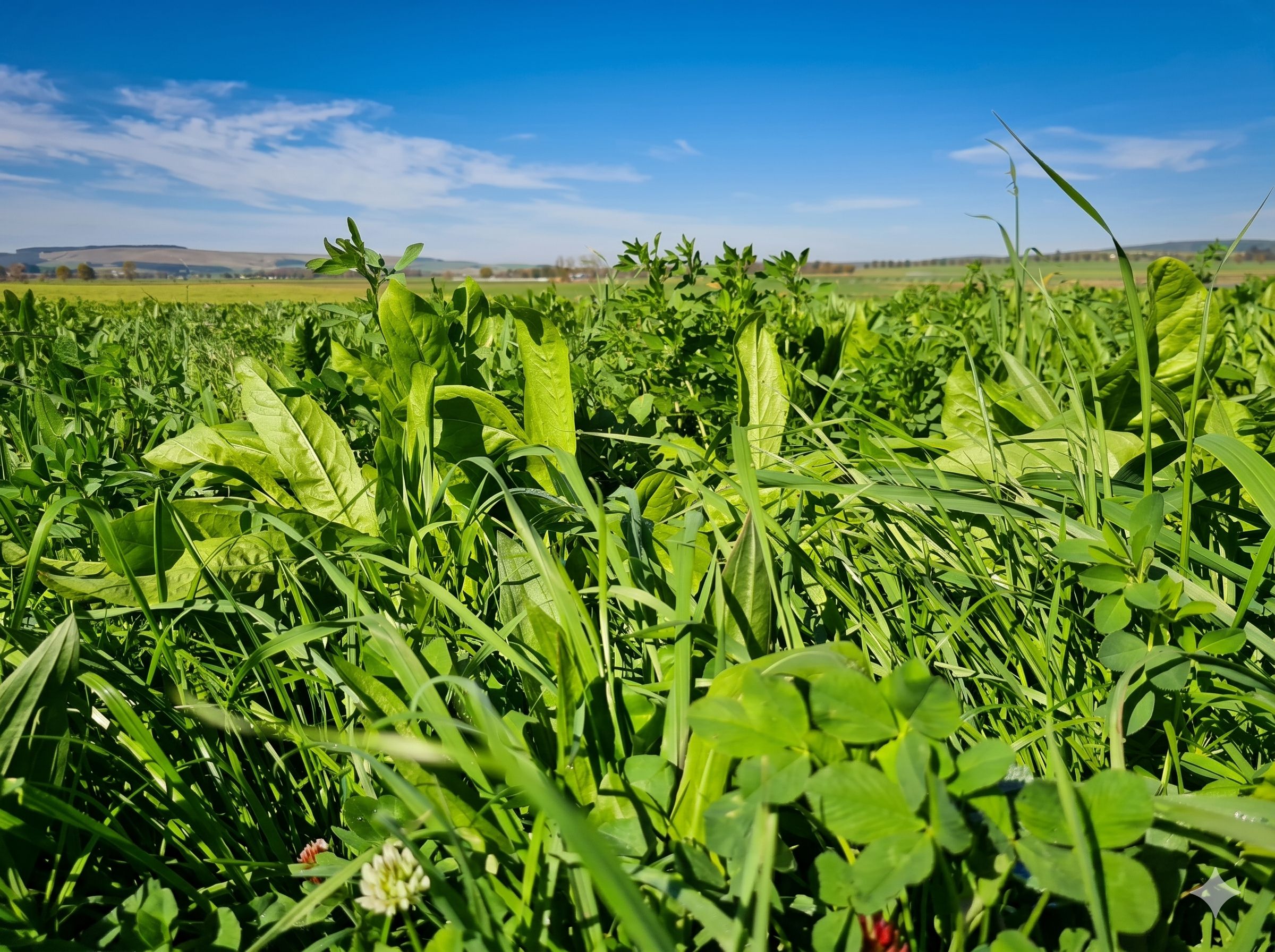 Diverse perennial pasture: grasses, clover and chicory