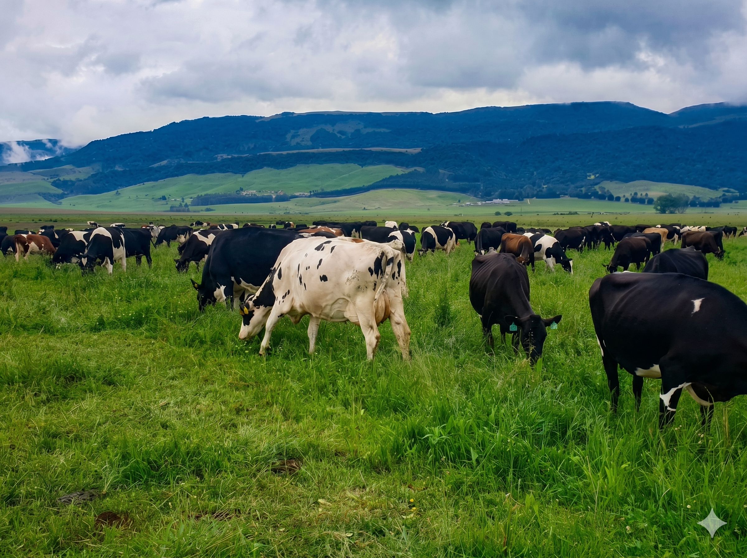The herd grazing with the Karkloof hills behind